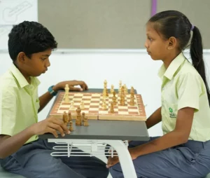 Students playing Chess